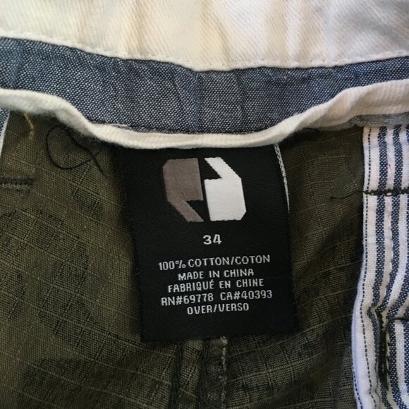 Camouflage Cargo Long Shorts Men's 34 Green Zipper Fly 100% Cotton Army - Picture 7 of 14